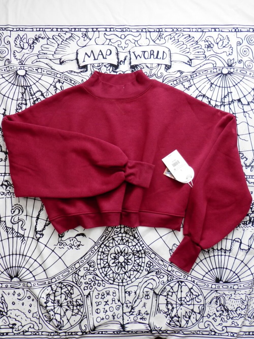 Blogilates || Marshmallow Mockneck Sweatshirt in Burgundy, NWT